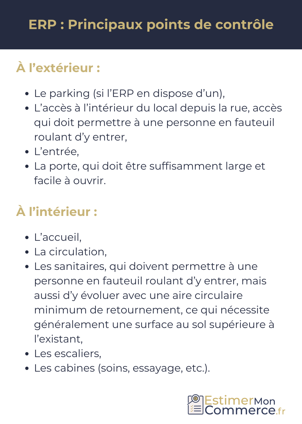 points controle ERP exterieur interieur